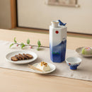 [SAKE BOTTLE & CUP SET] SHUN JAPAN MAKE SOUND! SAKURA FUJI (3 PIECES) | MINO WARES | MARUMO TAKAGI｜使用イメージ（演出・テーブルコーディネート）※手作りのため色・風合いは一点ごとに異なります