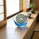 [MOSQUITO COIL HOLDER] BLUE | SUN GLASS STUDIO KYOTO | GLASSWORK｜使用イメージ（演出・室内設置）※手作りのため色・風合いは一点ごとに異なります