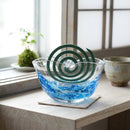 [MOSQUITO COIL HOLDER] BLUE | SUN GLASS STUDIO KYOTO | GLASSWORK｜使用イメージ（演出・室内設置）※手作りのため色・風合いは一点ごとに異なります