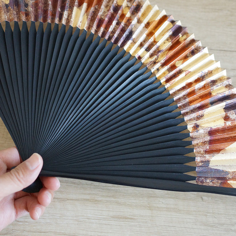 [HAND FAN] HAKUSAI HAKUIRO BLACK BONE | KYOTO FOLDING FANS| YASUTO YONEHARA