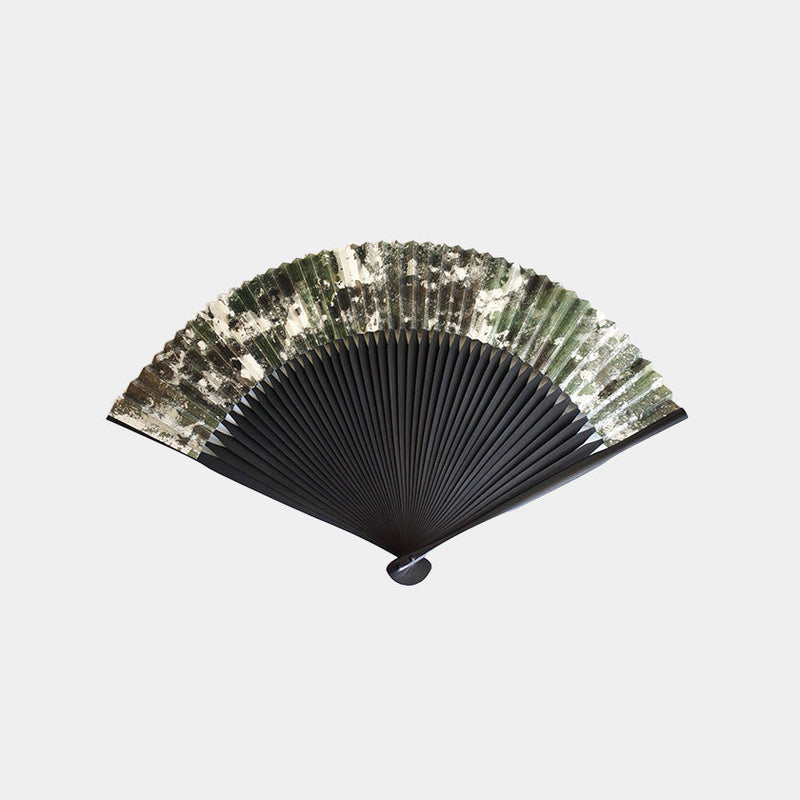 [HAND FAN] HAKUSAI HAKUIRO BLACK BONE | KYOTO FOLDING FANS| YASUTO YONEHARA