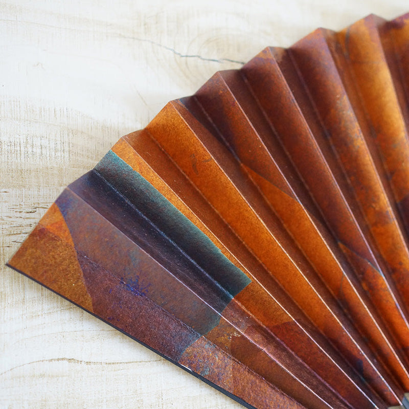 [HAND FAN] SMOKED SILVER MIX PATTERN | KYOTO FOLDING FANS| YASUTO YONEHARA