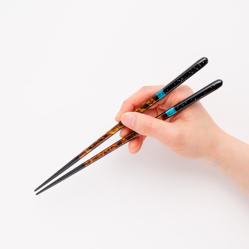 [CHOPSTICKS] PAIR NIGHT SKY (YOI & AKATSUKI) WITH CHOPSTICK REST (22.5cm) PAULOWNIA WOOD BOX | CHOPSTICKS OF WAKASA | CRYSTAL