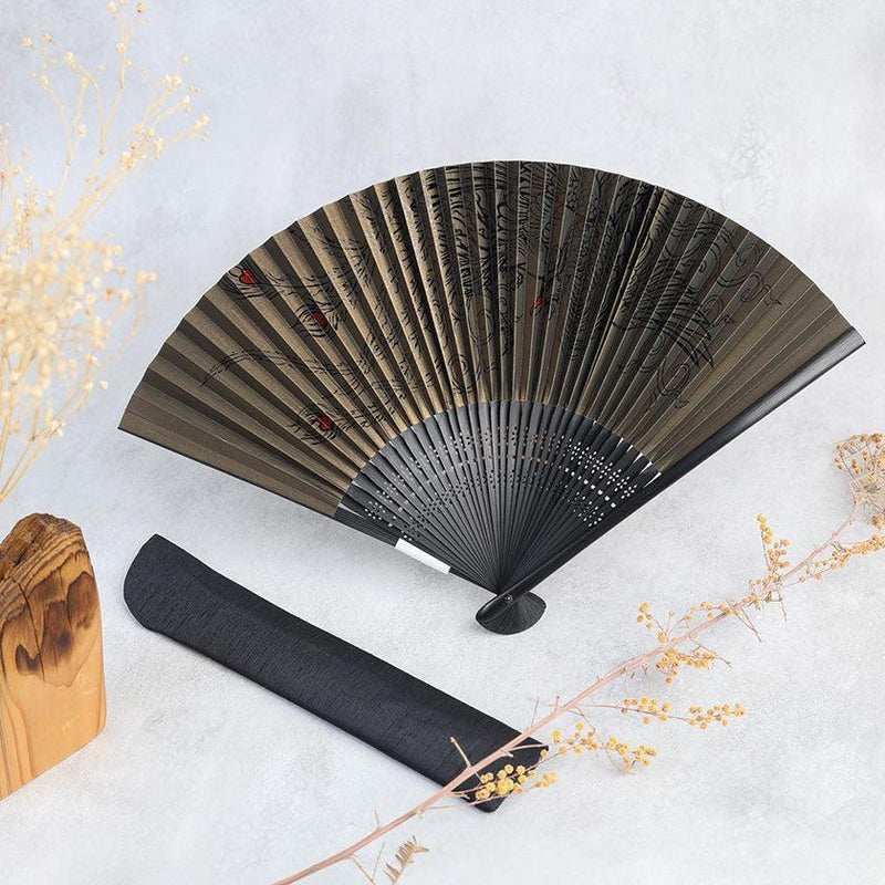[HAND FAN] MEN'S LEGENDARY PHOENIX (WITH FAN BAG) | NAGOYA FOLDING FAN | SUEHIRODO