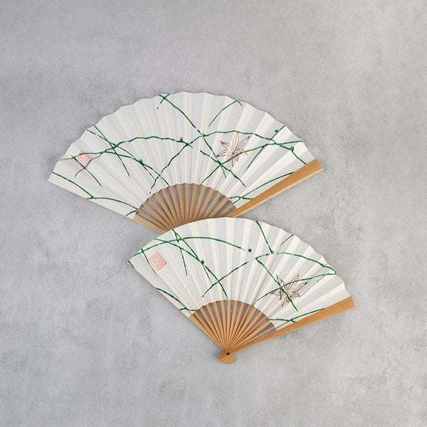 [HAND FAN]  DAYFLOWER & MAPLE | KARAKAMI | KARAGEN