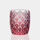 [Sake Cup] Circle Mesh โดย Satoshi Nabetani Master of Crafts ดั้งเดิม (สีแดง) | Edo Kiriko | คากามิคริสตัล