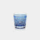 [ROCKS GLASS] HISHI-HANA (BLUE) BY HIDEAKI SHINOZAKI MASTER OF TRADITIONAL CRAFTS | EDO KIRIKO | KAGAMI CRYSTAL