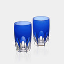 [GLASS] PAIR OF TUMBLERS "ROYAL BLUE" | CRYSTAL GLASS | KAGAMI CRYSTAL