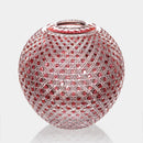 [VASE] ROUND VASE OCTAGONAL BASKET WEAVE (SHINE RED) | EDO KIRIKO | KAGAMI CRYSTAL