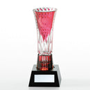 [TROPHY] TROPHY (RED) BAMBOO LEAVES & TETRAGONAL BASKET WEAVE | EDO KIRIKO | KAGAMI CRYSTAL