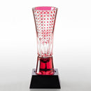 [TROPHY] TROPHY (RED) BAMBOO LEAVES & TETRAGONAL BASKET WEAVE | EDO KIRIKO | KAGAMI CRYSTAL