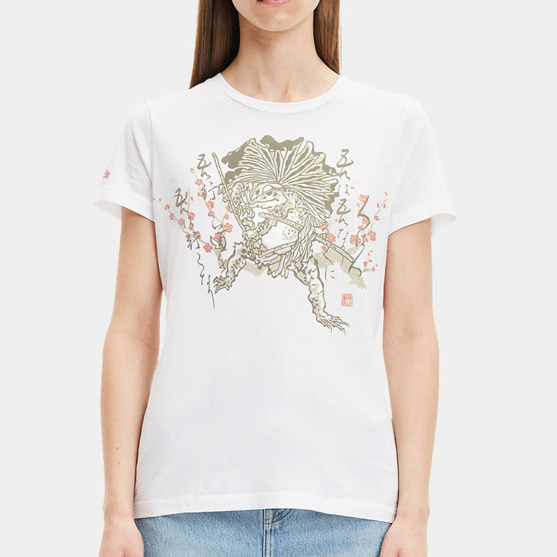 [T-SHIRT] SAMURAI-FROG | SILK-SCREEN PRINT | WAJIN Art T-shirts Japan