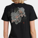 [T-SHIRT] PEONY LION | SILK-SCREEN PRINT | WAJIN Art T-shirts Japan