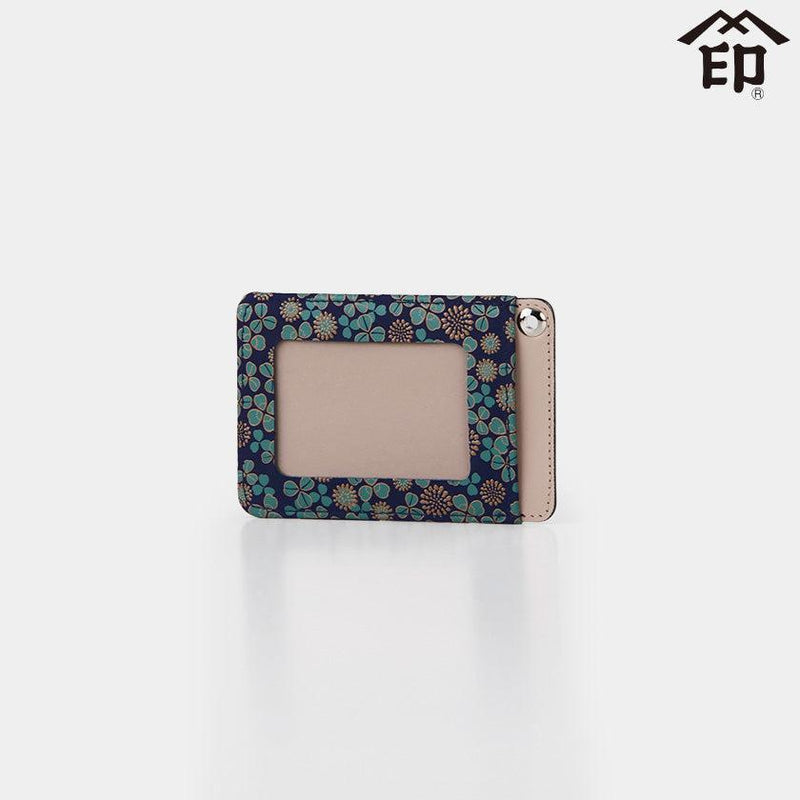 [通行證盒] 白色四葉草卡包 F | KOUSHU INDEN（漆鹿皮工藝品）|印傳亞