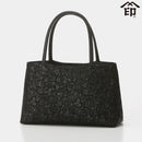 [TOTE BAG] 81 HANDBAG FLOWER ARABESQUE (BLACK BASECOAT WITH BLACK LACQUER) | KOUSHU INDEN (LACQUERED DEERSKIN CRAFTS) | INDEN-YA