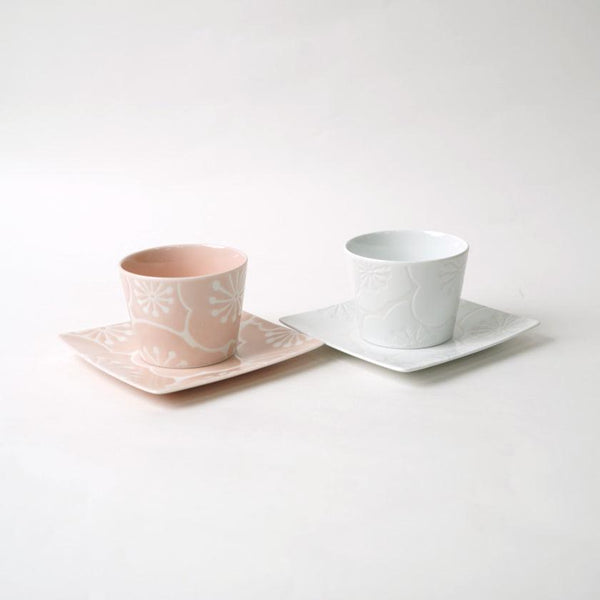 [접시 세트] Hafuri 플레이트 및 컵 쌍 | Hasami Wares | 사이카이 토키
