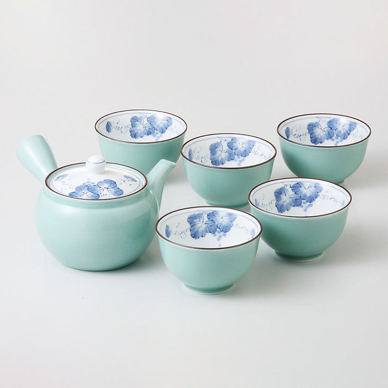 [JAPANESE TEA POT & CUPS SET] GRAPE (M) WITH LID | HASAMI WARES| SAIKAI TOKI