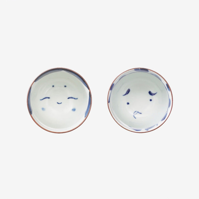 [JAPANESE TEA CUP SETS] OKAME & HYOTTOKO PAIR | HASAMI WARES| SAIKAI TOKI