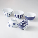 [RICE BOWL SETS] INDIGO BALL LIGHT WEIGHT SET OF 5 | HASAMI WARES| SAIKAI TOKI