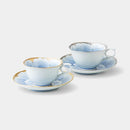 [CUP SETS] PLATINUM MOUTAN COFFEE CUP PAIR | HASAMI WARES| SAIKAI TOKI
