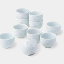 [JAPANESE TEA CUPS SET] FIREFLIES RELIEF SET OF 10 | HASAMI WARES| SAIKAI TOKI