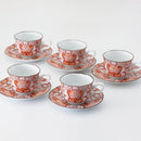 [MUG (CUP)] ELEGANCE COFFEE CUP & SAUCER SET OF 5 | HASAMI WARES| SAIKAI TOKI
