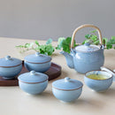 [日本茶壺和杯子]灰色蘭花，蓋子套6 | Hasami商品| Saikai Toki