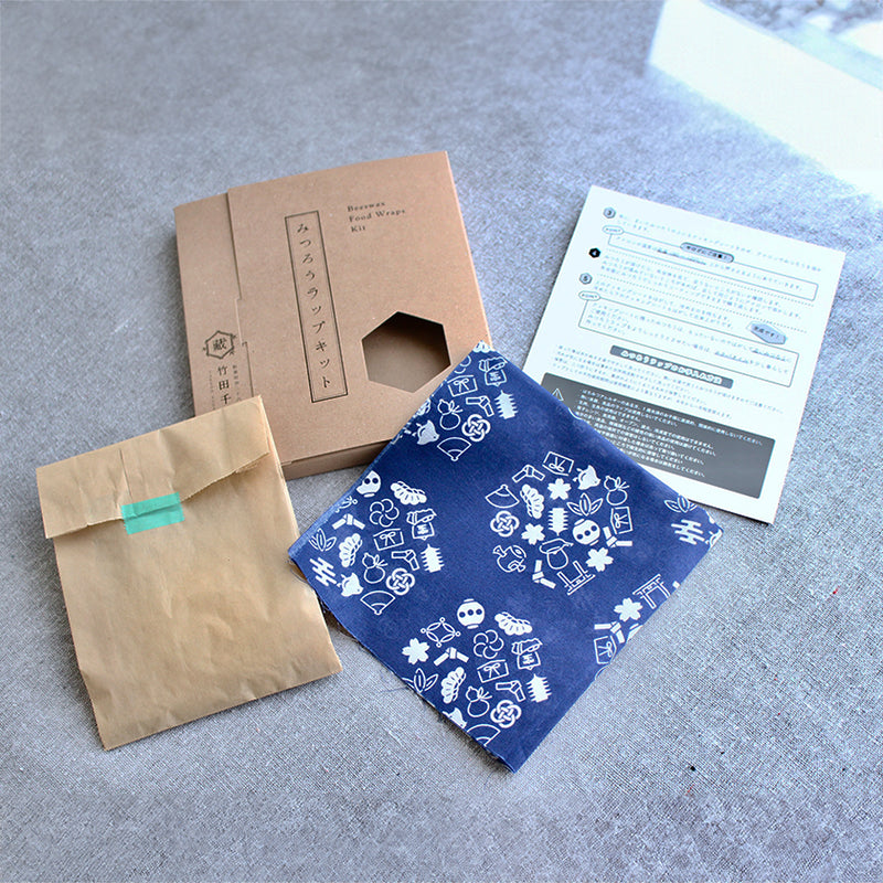 [BEESWAX WRAP] KYOTO KOMON NAVY | HANDMADE KITS | TAKEDA SENZO STORE