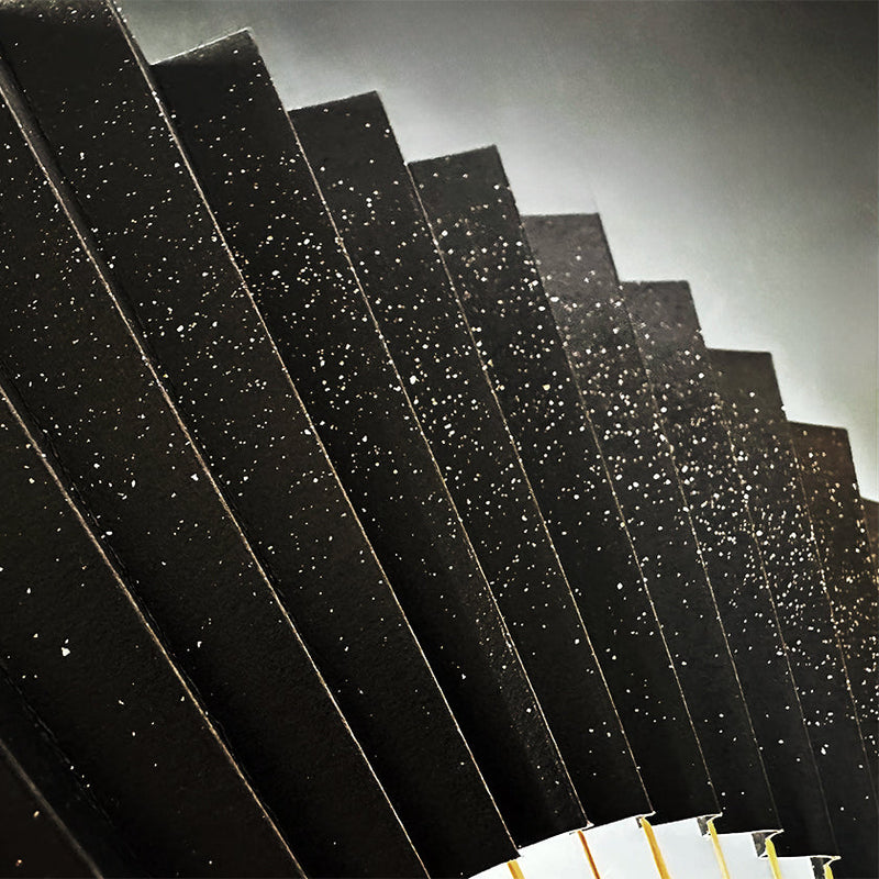 [HAND FAN] MOON-THINKING FULL MOON (STARRY SKY) | KARAKAMI (JAPANESE PAPER)｜KEIBIFUGETSU