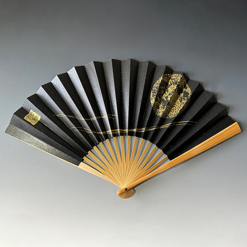 [HAND FAN] MOON-THINKING FULL MOON (STARRY SKY) | KARAKAMI (JAPANESE PAPER)｜KEIBIFUGETSU