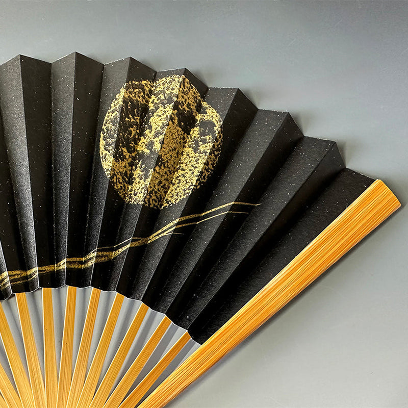 [HAND FAN] MOON-THINKING FULL MOON (STARRY SKY) | KARAKAMI (JAPANESE PAPER)｜KEIBIFUGETSU