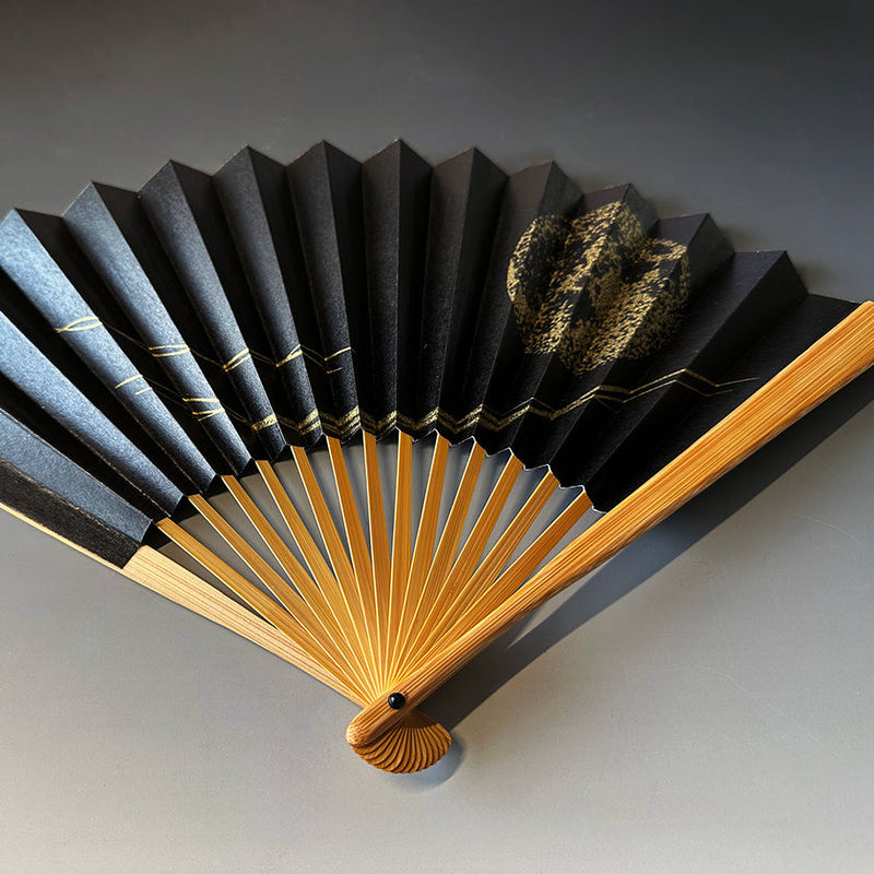 [HAND FAN] MOON-THINKING FULL MOON | KARAKAMI (JAPANESE PAPER)｜KEIBIFUGETSU