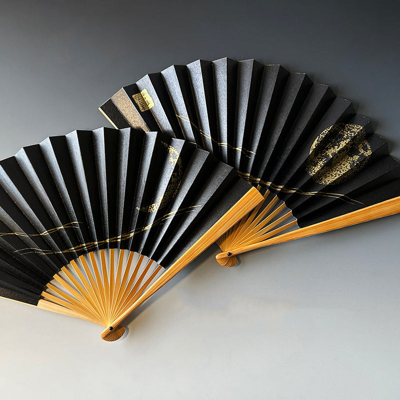 [HAND FAN] MOON-THINKING FULL MOON | KARAKAMI (JAPANESE PAPER)｜KEIBIFUGETSU