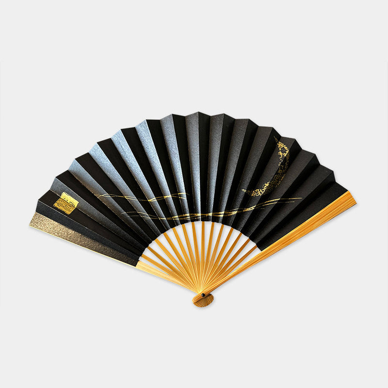 [HAND FAN] MOON-THINKING CRESCENT MOON  | KARAKAMI (JAPANESE PAPER)｜KEIBIFUGETSU