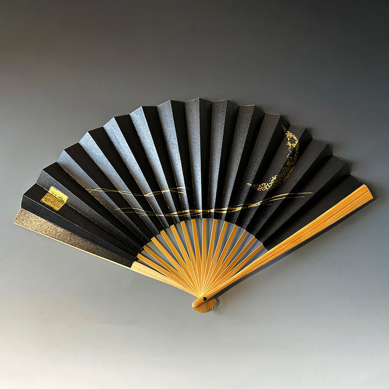 [HAND FAN] MOON-THINKING CRESCENT MOON  | KARAKAMI (JAPANESE PAPER)｜KEIBIFUGETSU