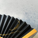 [HAND FAN] MOON-THINKING CRESCENT MOON  | KARAKAMI (JAPANESE PAPER)｜KEIBIFUGETSU