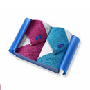 [TOWELS] MINI BATH TOWEL * 2 (WHITE&CARIBBEAN BLUE, WHITE&CASSIS) | ORGANIC TOWEL | HIPPOPOTAMUS