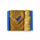 [BABY GIFT SET] TOWEL WITH LOOP * 1 (GOLD) / STRAP COVER * 1 (GOLD) | ORGANIC TOWEL | HIPPOPOTAMUS