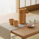 [SAKE BOTTLE & CUP SET] 3-PIECE SET (BOTTLE FOR 360ml) | ODATE MAGEWAPPA | KURIKYU｜使用イメージ（演出・テーブルコーディネート）※手作りのため色・風合いは一点ごとに異なります