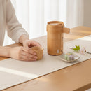 [SAKE BOTTLE & CUP SET] 3-PIECE SET (BOTTLE FOR 360ml) | ODATE MAGEWAPPA | KURIKYU｜使用イメージ（演出・テーブルコーディネート）※手作りのため色・風合いは一点ごとに異なります
