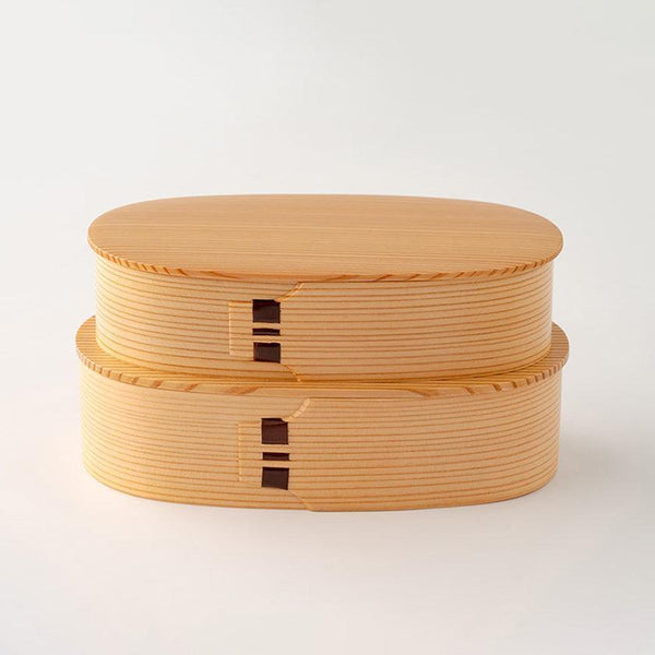[LUNCH-BOX] OVAL 2-TIER NESTED BOXES (L) | ODATE MAGEWAPPA | KURIKYU