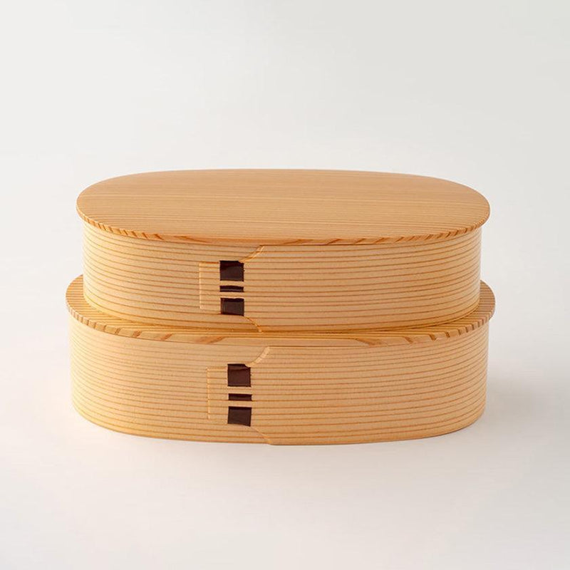 [LUNCH-BOX] OVAL 2-TIER NESTED BOXES (L) | ODATE MAGEWAPPA | KURIKYU