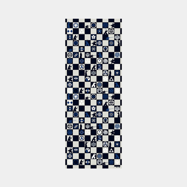 [TOWELS] TENUGUI SAMURAI CHECKERED PATTERN | YOKOHAMA DYEING | HAMAMONYO