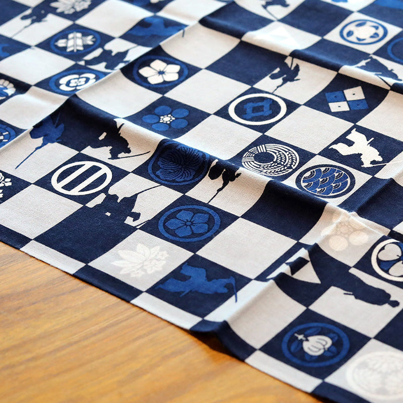 [TOWELS] TENUGUI SAMURAI CHECKERED PATTERN | YOKOHAMA DYEING | HAMAMONYO