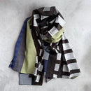[SCARF] BANSHU-ORI JACQUARD LONG CUPRO STALL (NAVY BROWN) | BANSHU-ORI | POLS