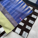 [SCARF] BANSHU-ORI JACQUARD LONG CUPRO STALL (NAVY BROWN) | BANSHU-ORI | POLS