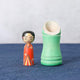 [Doll] Princess Kaguya Kokeshi (ตุ๊กตาไม้) ไม้ไผ่สีเขียว | Tsuchiyu Dento Kokeshi (ตุ๊กตาไม้) | Akihiro Konno