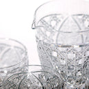 [EDO KIRIKO] KIKUTSUNAGI AND KAGOME THREE-PIECE SET FOR SAKE | TABLEAU