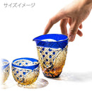 [EDO KIRIKO] KIKUTSUNAGI AND KAGOME THREE-PIECE SET FOR SAKE | TABLEAU