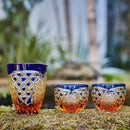 [EDO KIRIKO] KIKUTSUNAGI AND KAGOME THREE-PIECE SET FOR SAKE | TABLEAU